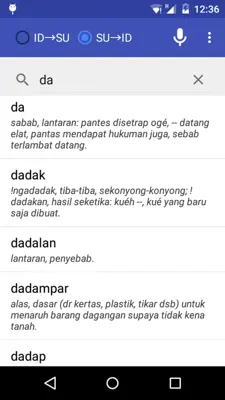 Kamus Sunda Indonesia android App screenshot 1